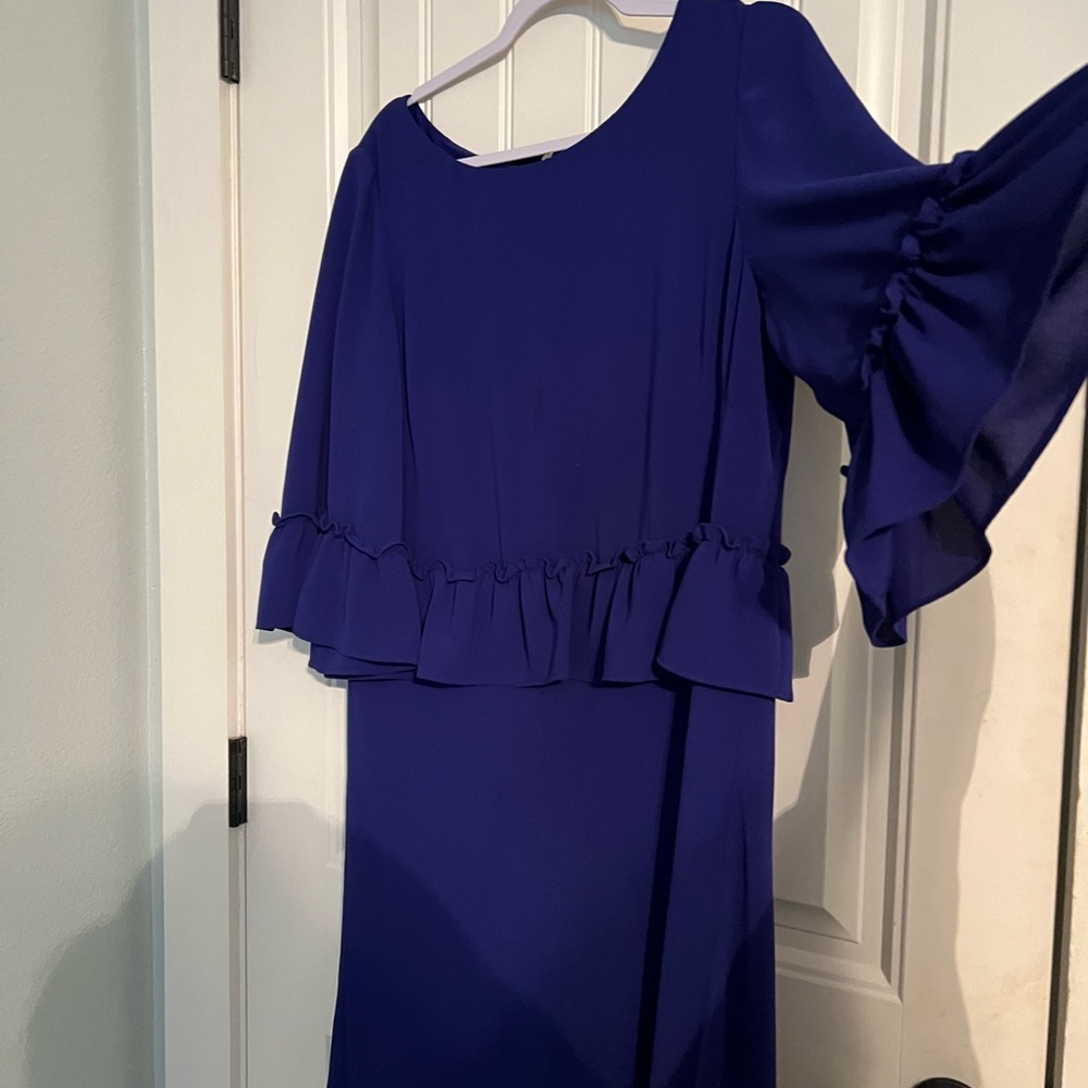 Lauren Ralph Lauren Polo 16 Royal Blue Ruffle Dress Spring patriotic